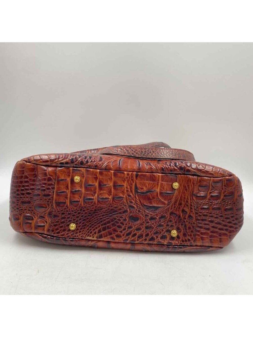 Brahmin Collette Alligator Croc Embossed Leather Women's Brown Textured Purse - Picture 6 of 7